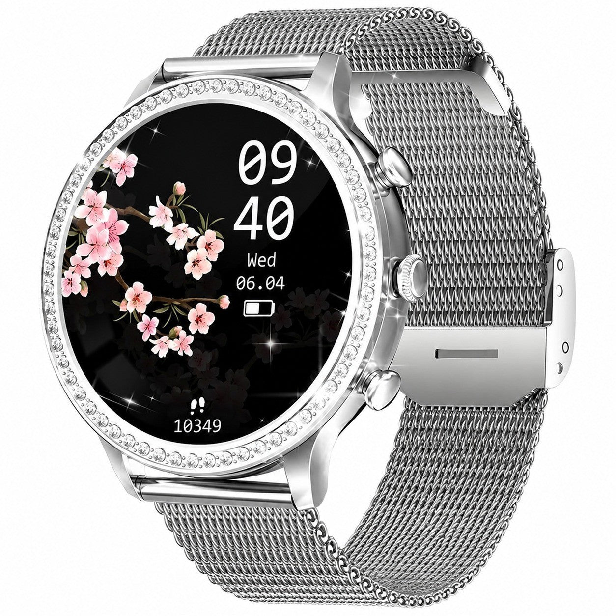 Women's Smartwatch with Bluetooth Calling, 1.32" HD Diamond, Heart Rate SpO2 Sleep Tracking, 20 Sports Modes, Silver