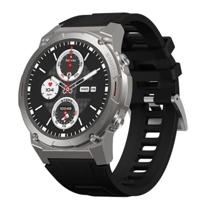Smartwatch 1.43" Round Screen, Voice Calls, Health Monitoring, Silver/Black, IP68, Android iOS