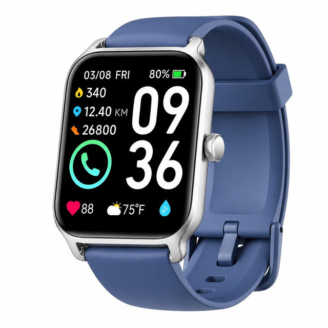 Smartwatch with Alexa, 1.8" Touch Screen, Make/Answer Calls, Fitness Tracker for Women Men