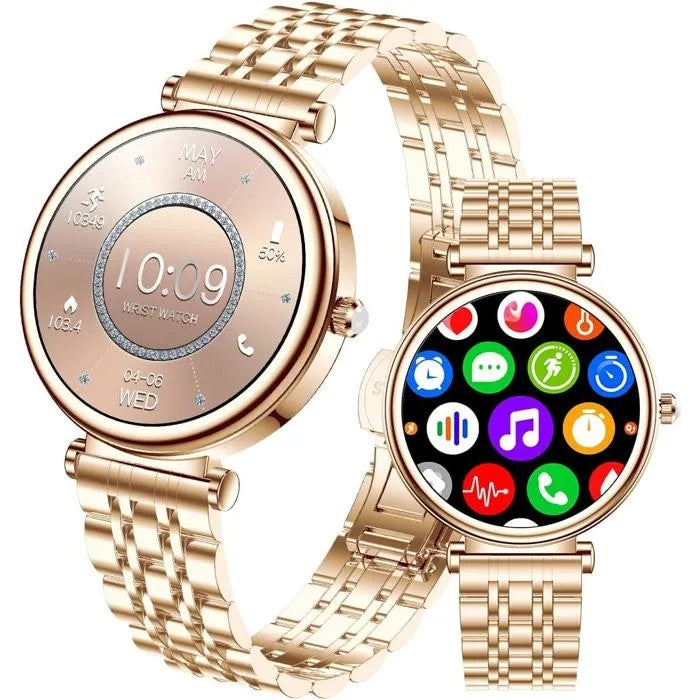 Smart Watch for Women, Rose Gold, 3.2 cm, IP67 Waterproof, Fitness Tracker
