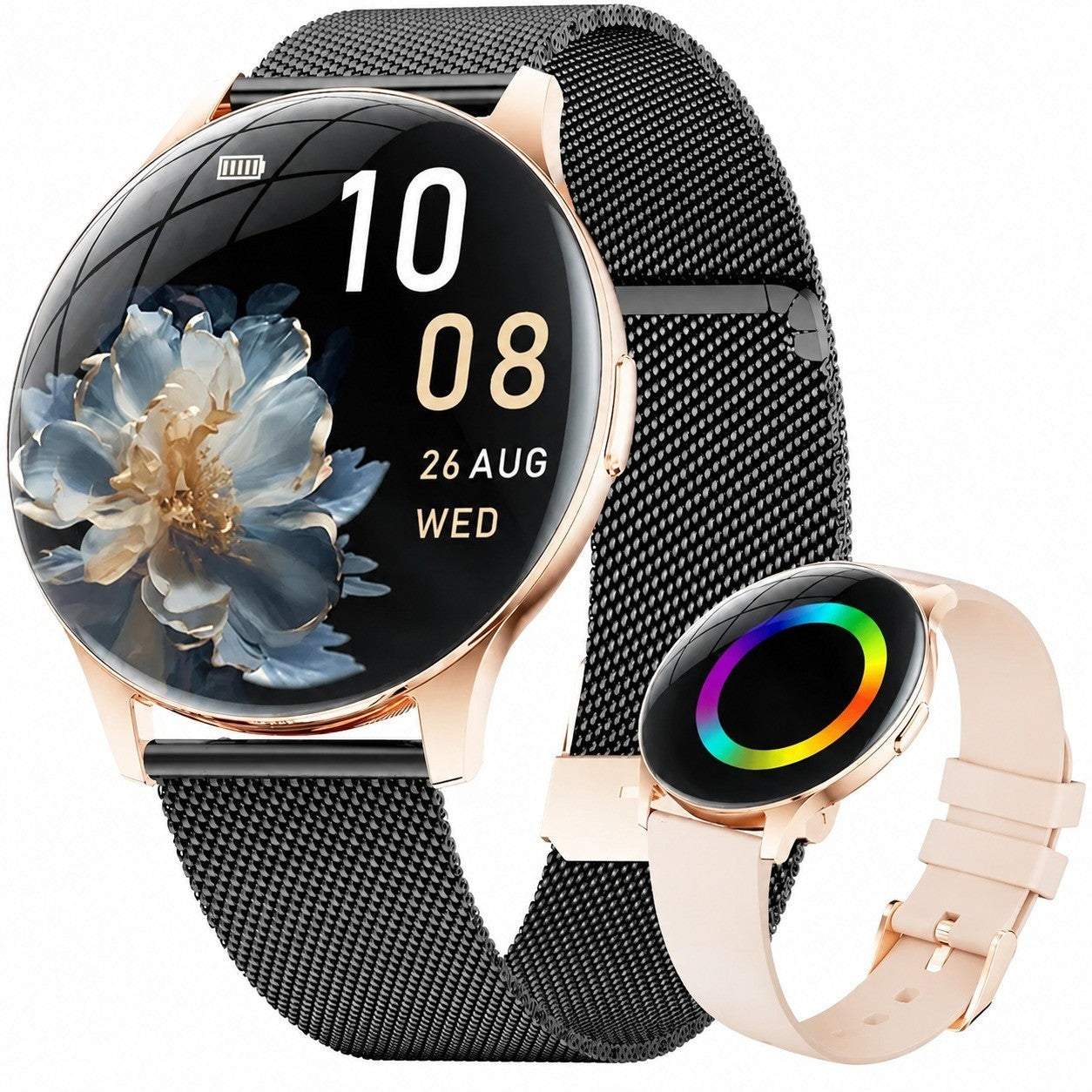 Women's Smartwatch, 1.43" AMOLED Screen, Ultra-Thin 7.99mm, IP67 Waterproof, 100+ Sports Modes