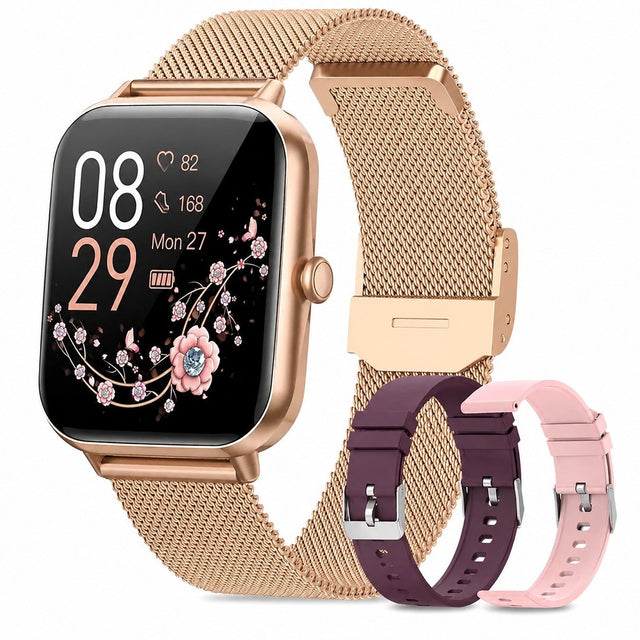 Women's Smartwatch with Calls, 1.83" HD, 3 Straps, Sleep/Heart Rate Monitor, Bluetooth