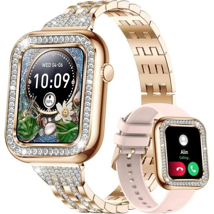 Women's Smartwatch with Calling, 1.57" HD, IP68 Waterproof, Heart Rate & Blood Pressure Monitor, Pedometer, Sports Watch for Women