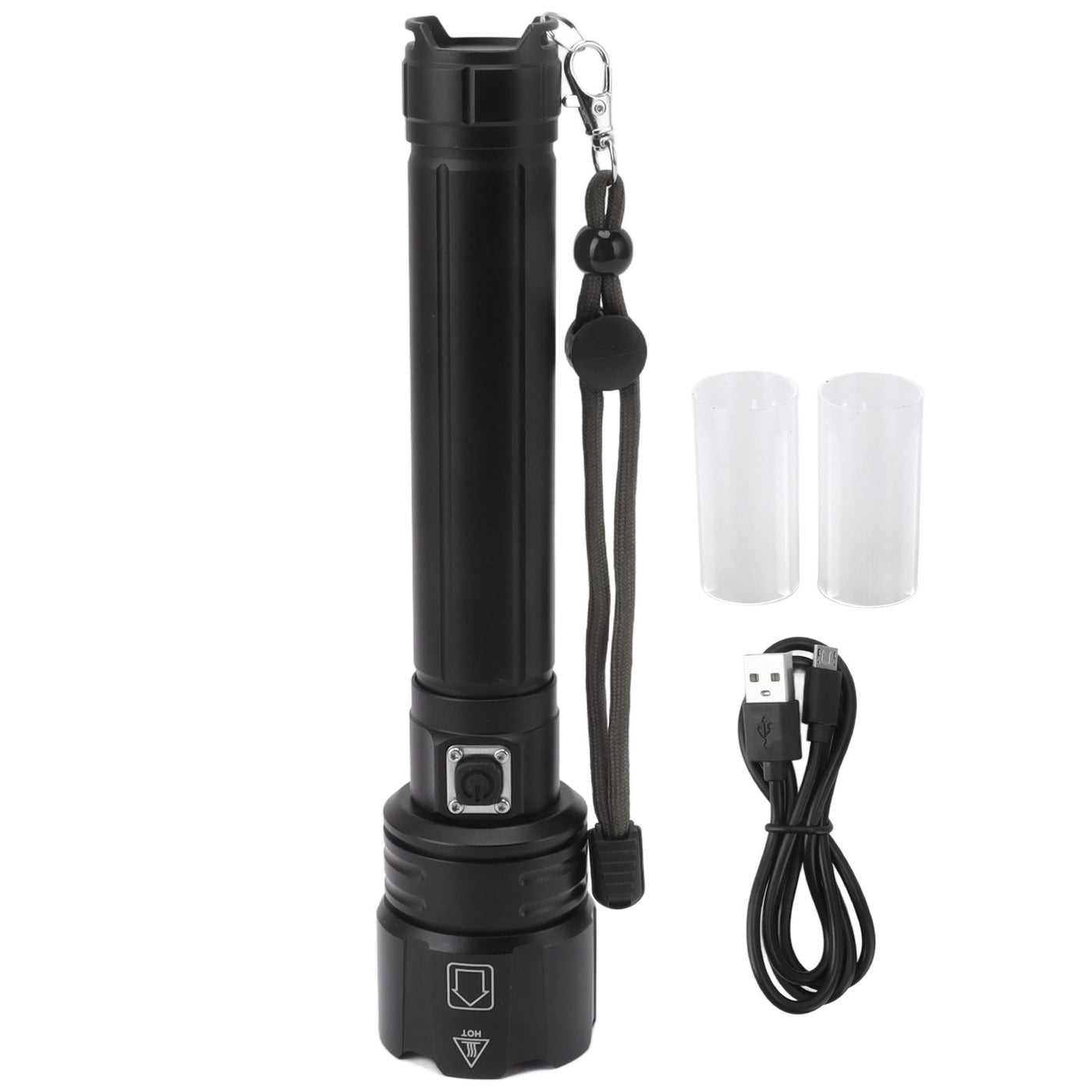10000LM LED Flashlight, USB Rechargeable, Portable, Adjustable Brightness, Waterproof, Zoom, for Hiking Camping