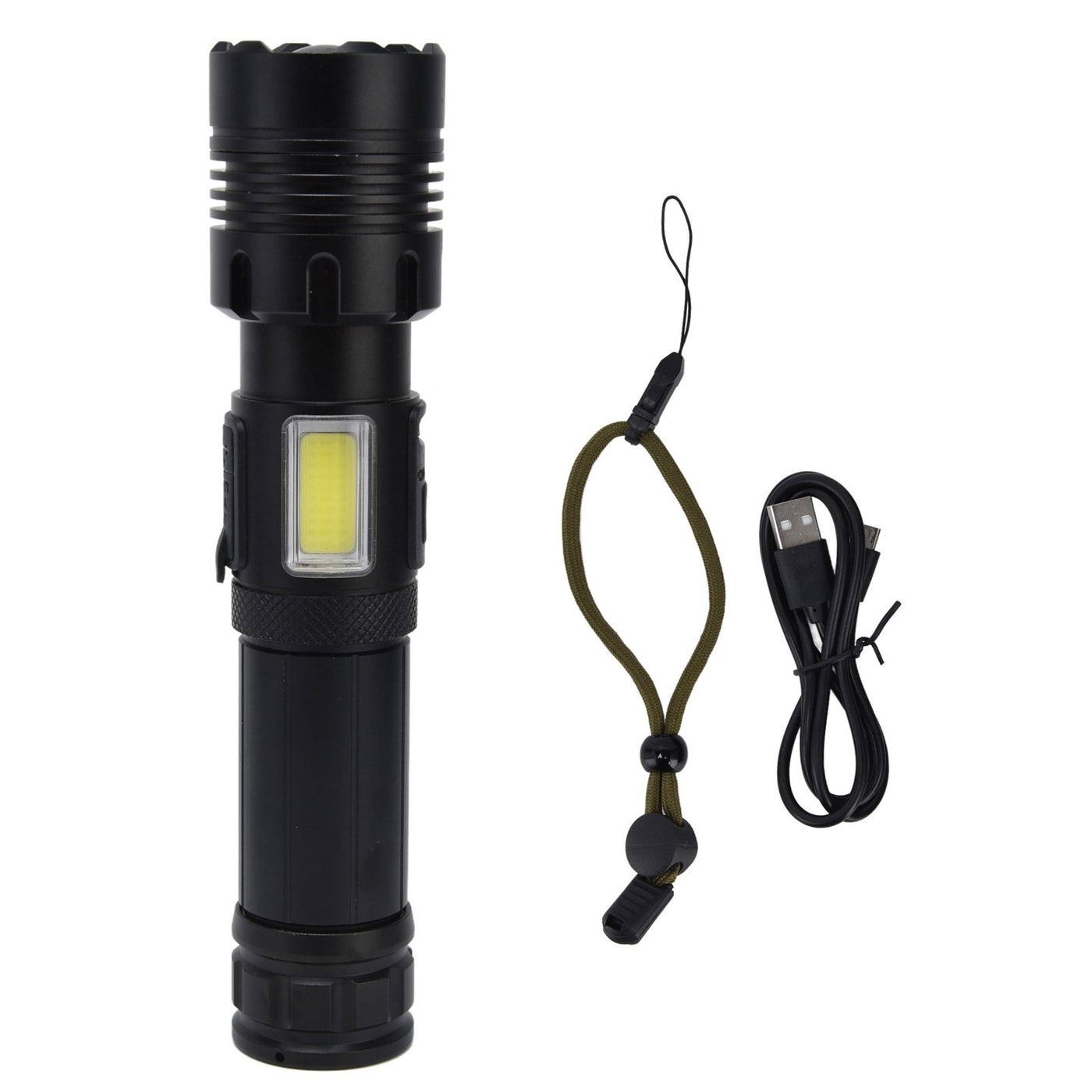 Super Bright Waterproof Zoomable Flashlight with Power Display, for Outdoor Camping