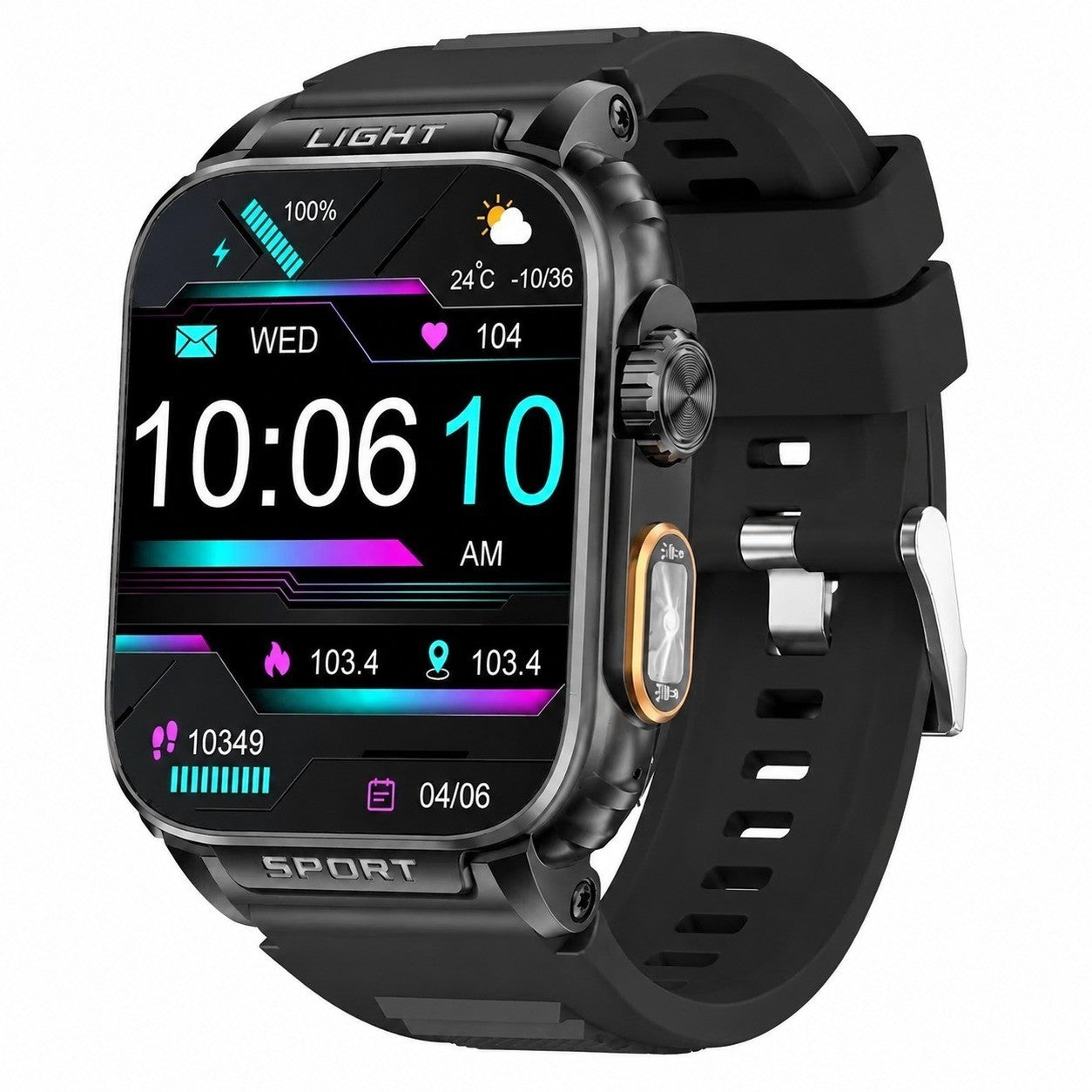 Smartwatch with LED Light, 1.91" Alloy Case, Digital Crown, Long Range 8M, Bluetooth