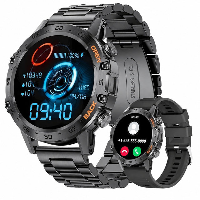 Men's Smartwatch with Bluetooth Calling, 1.39" HD, 100+ Sports Modes, Heart Rate Monitor, Black