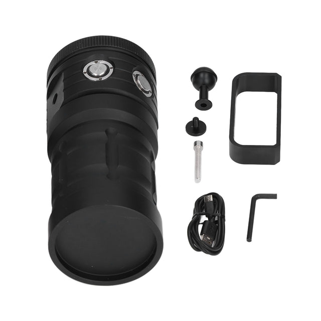 COB LED Diving Flashlight, 100m Waterproof Underwater Torch, 3 Light Colors, 7 Modes