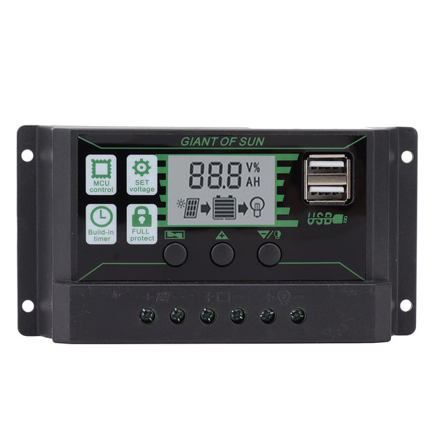 Solar Charge Controller 50A, PWM Dual USB, PV Panel Charger, 5V, Automatic Identification