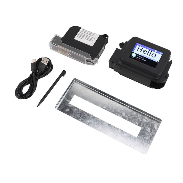 Pocket Inkjet Printer, Handheld, Adjustable Height 0.1-1in, Touch Screen, Fast Drying Ink, Text Barcode, Black