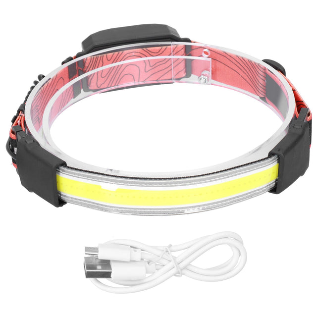 COB LED Headlamp, 3 Light Modes, USB Rechargeable, for Outdoor Fishing Running Camping
