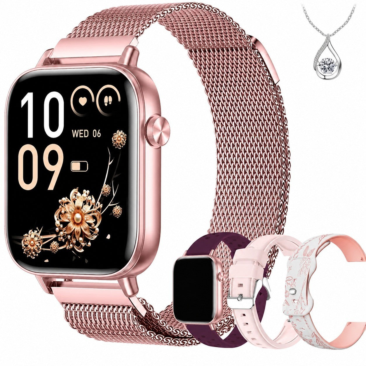Women's Smartwatch 1.83" HD, 4 Straps, 110+ Sport Modes, Heart Rate, SpO2, Sleep Monitor, IP67