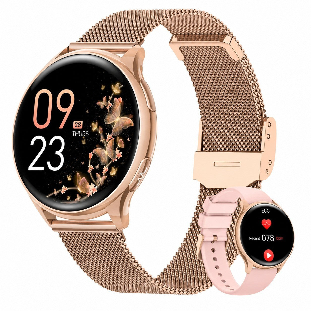 Women's Smartwatch with Bluetooth Calling, 1.27", Heart Rate, ECG, Sleep Tracking, SpO2, Waterproof