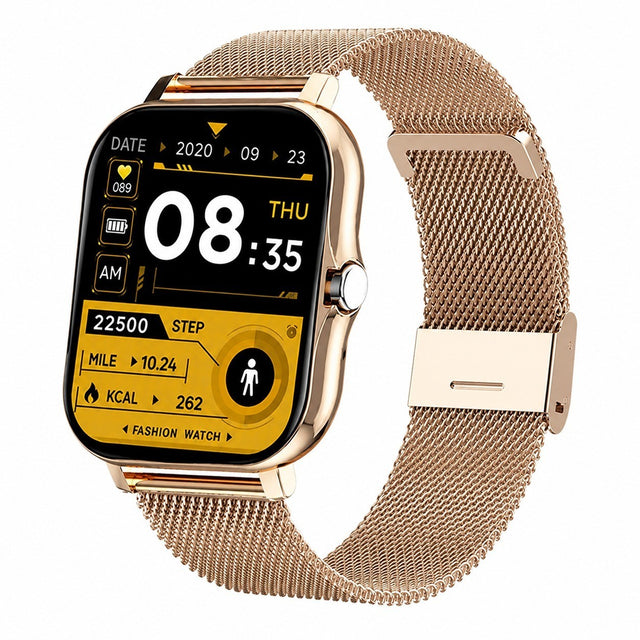 1.92" Bluetooth Smartwatch IP68, Heart Rate GPS ECG, 8-10 Day Battery, Yellow/Gold