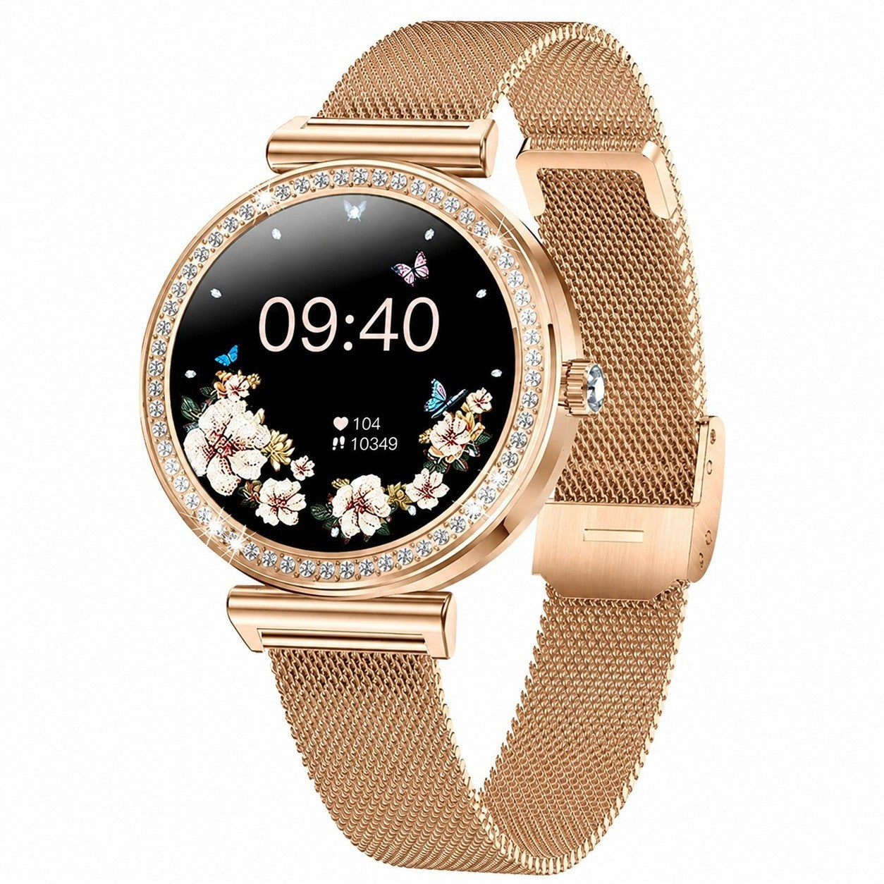 Women's Smartwatch with Bluetooth Calling, Rose Gold, 41mm, 3 Straps, Heart Rate, Pedometer, for Android iOS