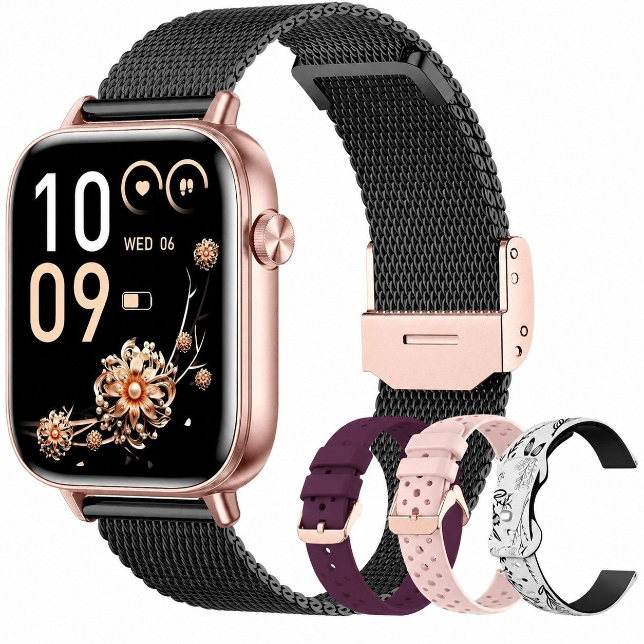 Women's Smartwatch 1.83" HD Screen, 4 Straps, 110+ Sport Modes, Heart Rate Monitor, Pedometer