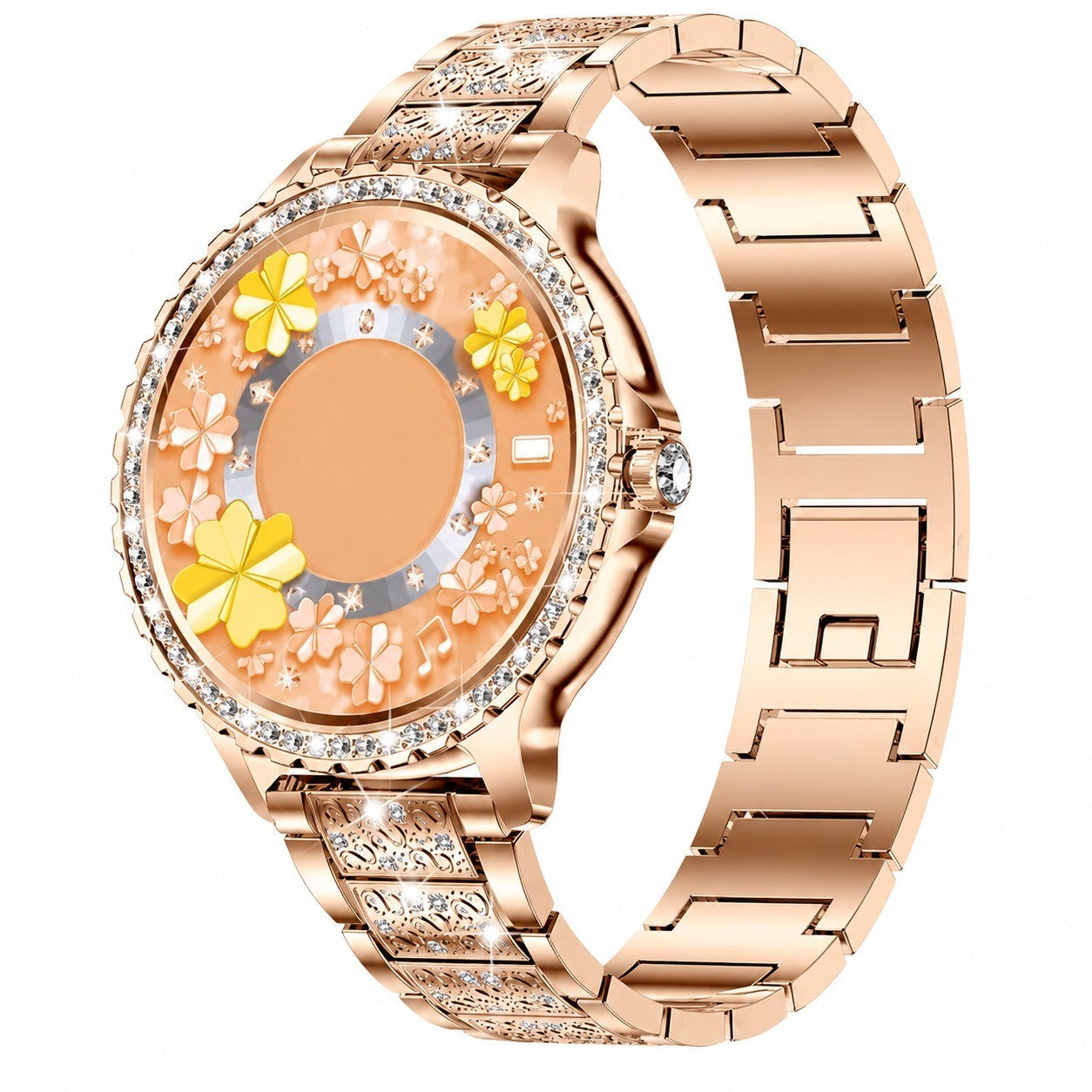 Women's Smartwatch, 1.32" HD Touch Screen, Rhinestone Case, Heart Rate SpO2 Monitor, Bluetooth Calls