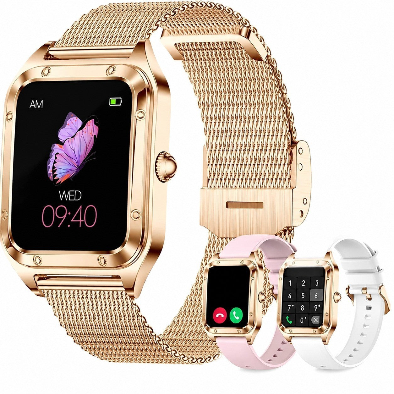 Women's Smartwatch, Rose Gold, 1.59" HD, Call Answering, Heart Rate Monitor, Sports Watch