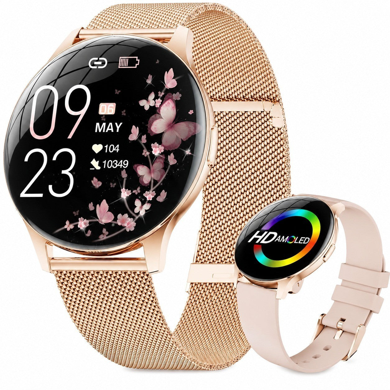 Smartwatch 1.43" HD Always-On Display, Metal Case, IP67, Fitness Tracker, Heart Rate Monitor