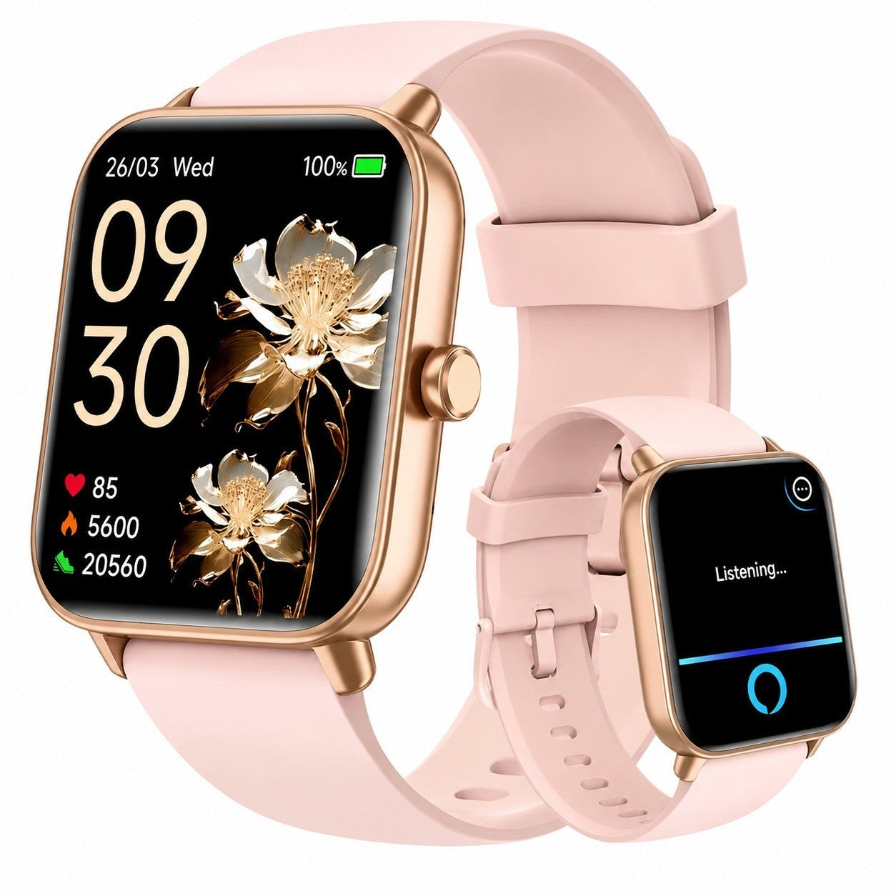 Women's Smartwatch with Bluetooth Calling, 1.8" Screen, Alexa, Heart Rate, IP68, Compatible with iPhone Android