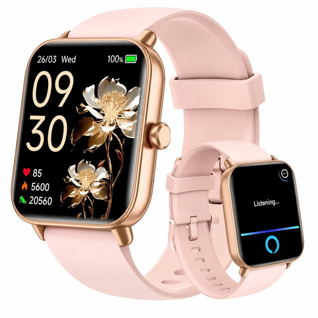 Women's Smartwatch with Bluetooth Calling, 1.8" Screen, Alexa, Heart Rate, IP68, Compatible with iPhone Android