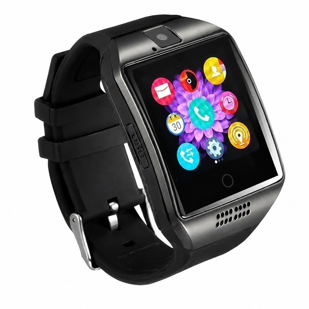 Bluetooth Smartwatch with SIM Card, Music, Clock, Compatible with Android & iPhone, Q18