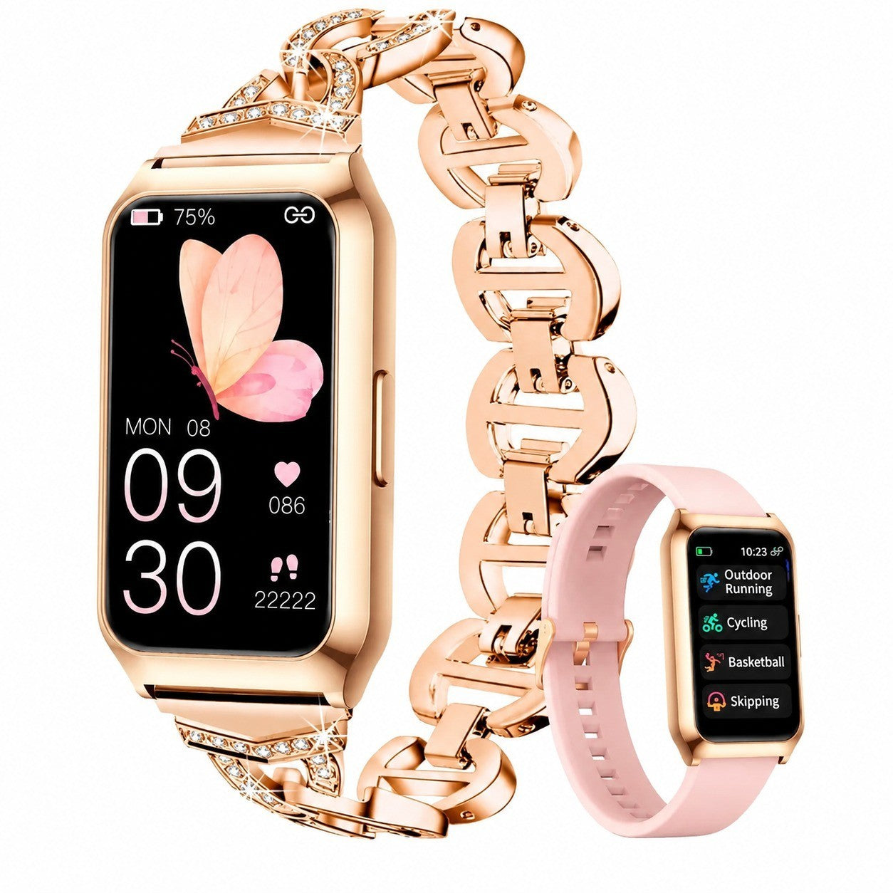 Women's Smartwatch, 1.47" HD Touchscreen, 7-Day Battery, Heart Rate Monitor, Activity Tracker