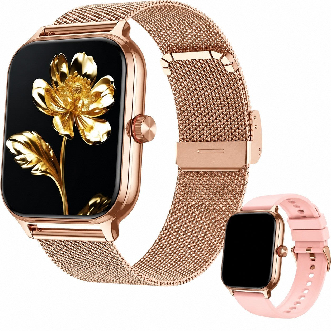 Smartwatch with Blood Pressure Heart Rate Sleep Tracking, 1.96" AI Watch, 100+ Sports, IP67, Black
