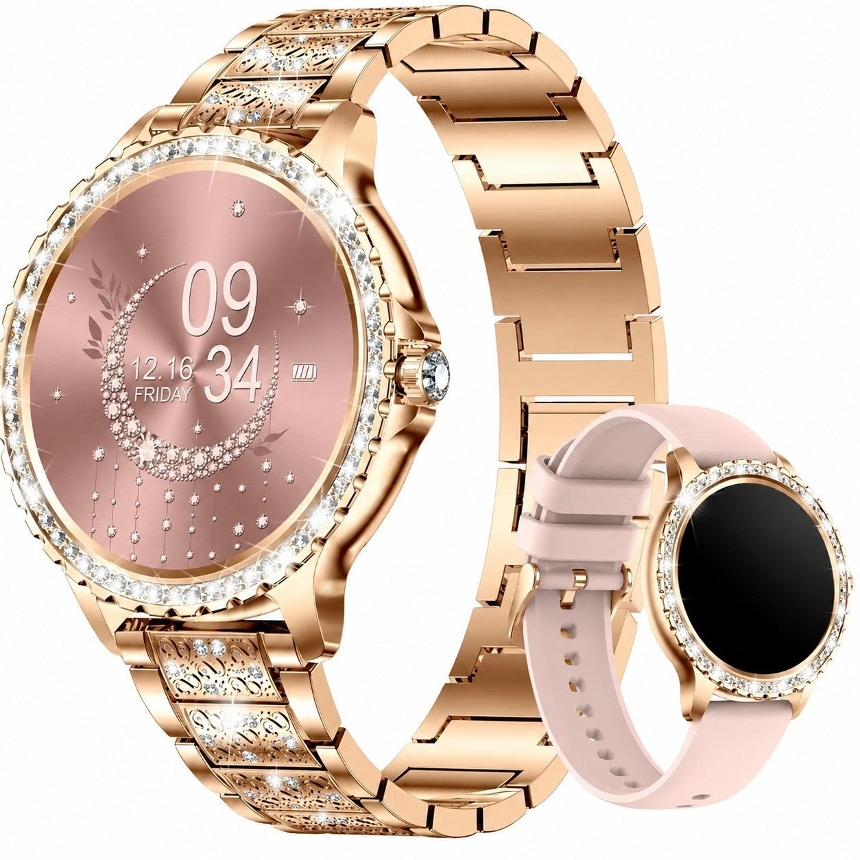 Women's Bluetooth Smartwatch with Calls, 1.32" HD Screen, Heart Rate Monitor, Sports Fitness Tracker for Android iOS