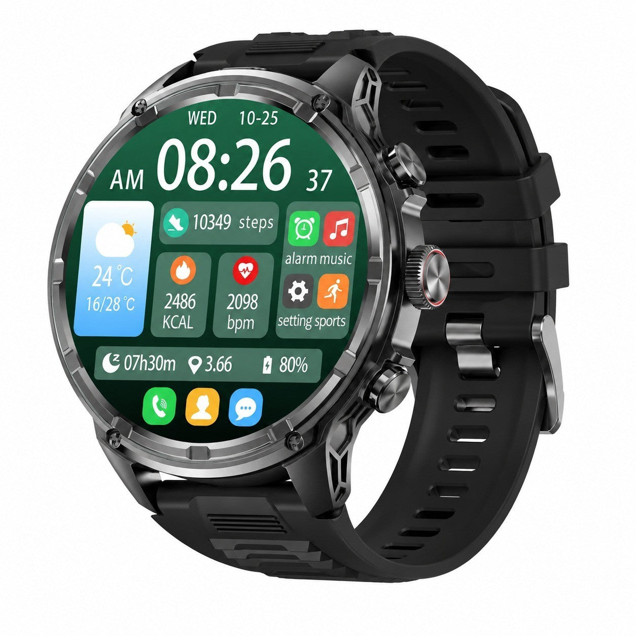 Men's Smartwatch 1.85" HD Screen, Bluetooth Calling, LED Flashlight, 100+ Sports Modes, IP68