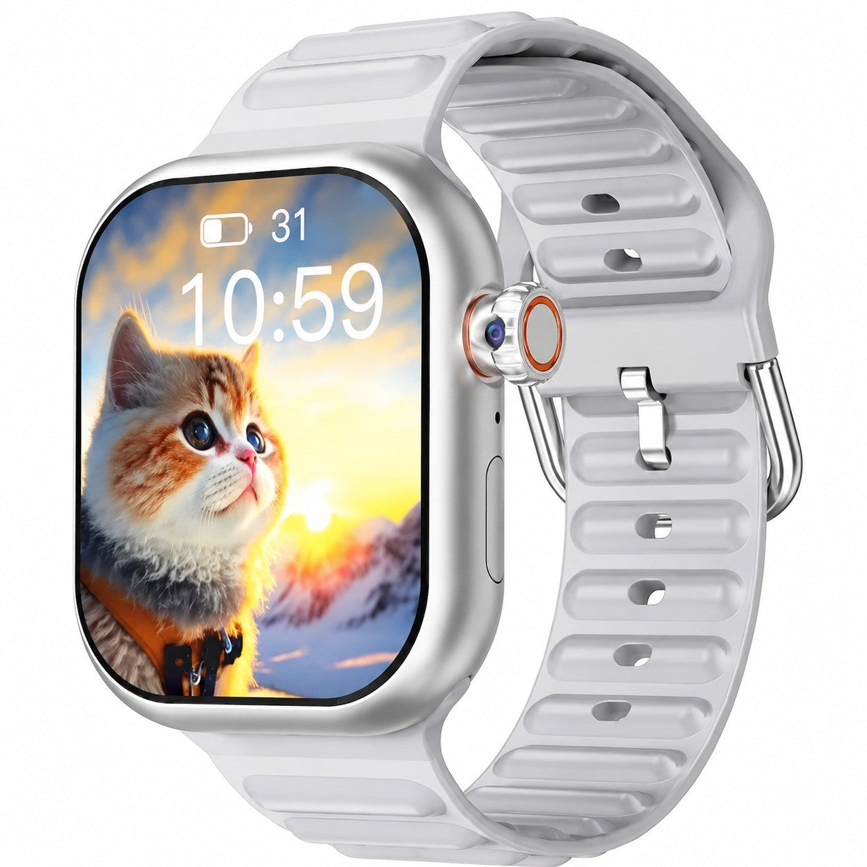 Smart Watch 5G, 2.02" HD Screen, IP67 Waterproof, White, Unisex Sports Watch with Camera