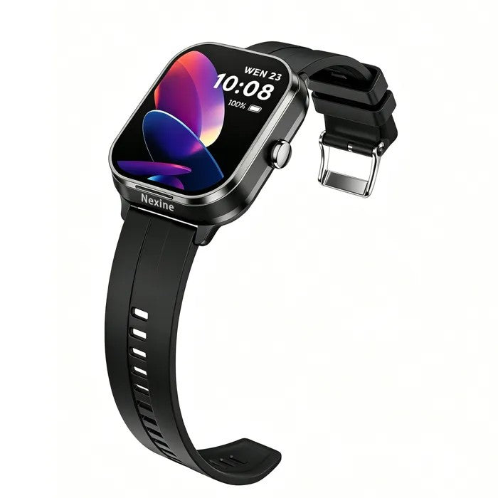 Smartwatch with Bluetooth Earpiece, 2.01" Touchscreen, Magnetic Charging, 16 Sports Modes, Black