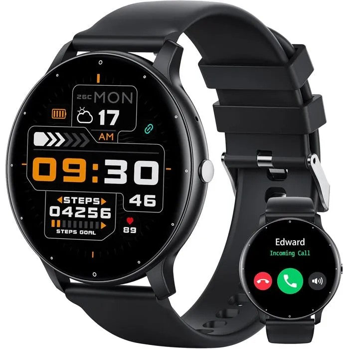 Smartwatch with Bluetooth Call, 1.39" Touch Screen, Voice Assistant, Music Player, Heart Rate Monitor