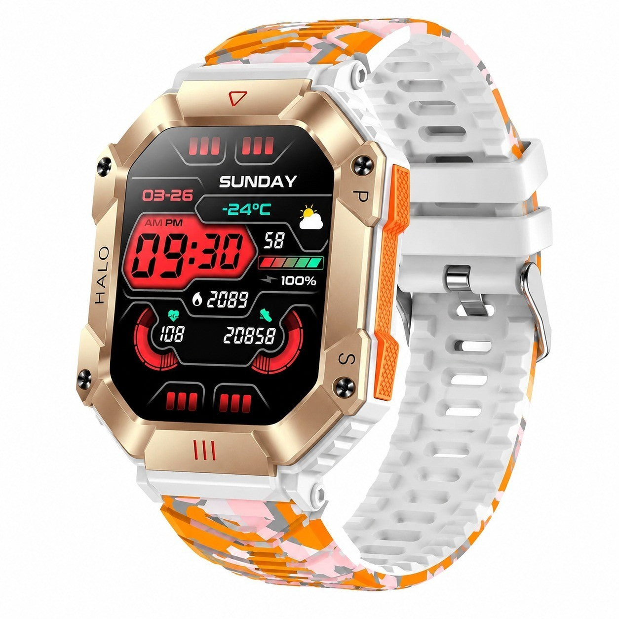 Men's Smartwatch with Bluetooth Calling, 2.0" AMOLED, 5ATM, 100+ Sports Modes, Activity Tracker