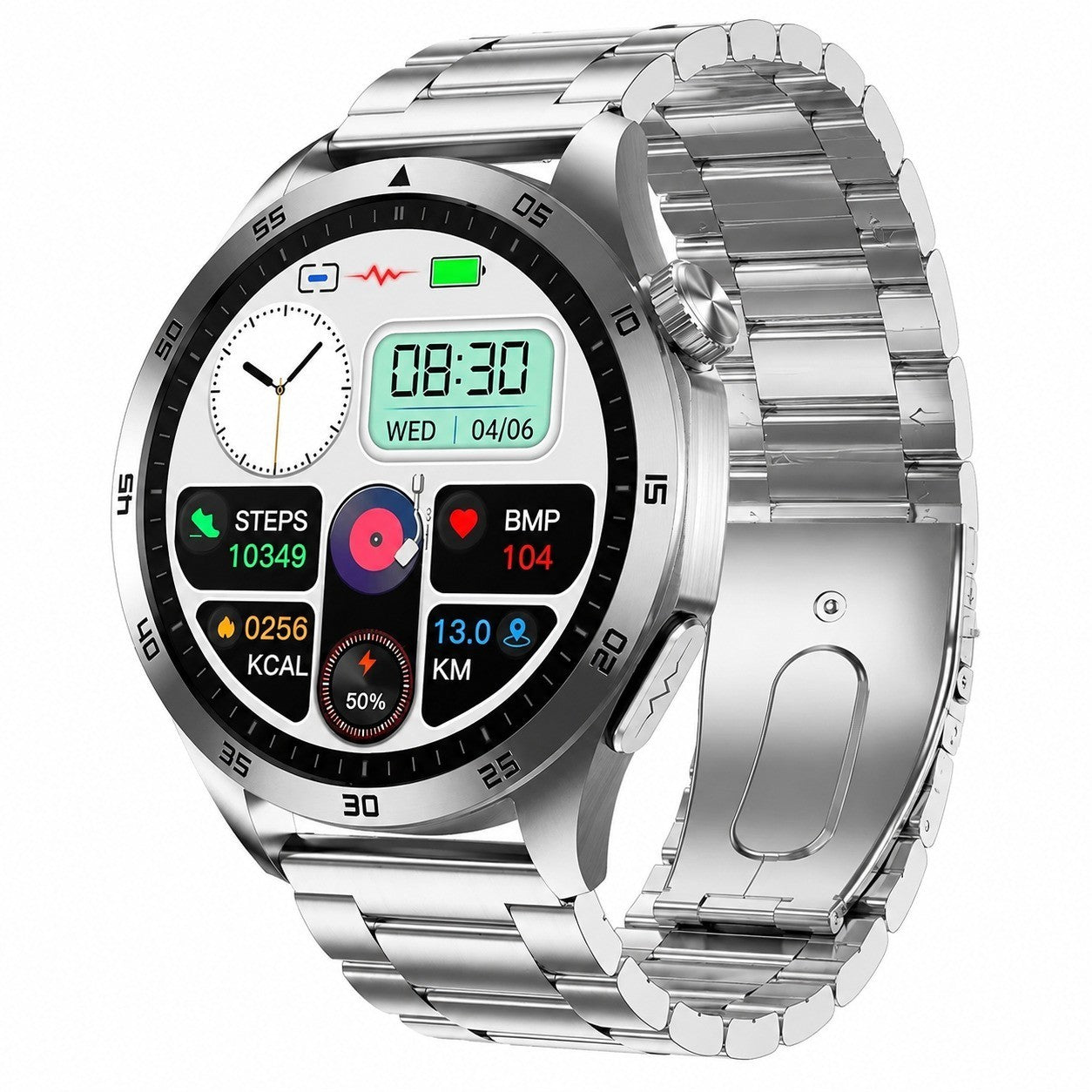 Smartwatch with ECG, HRV, BMI, Uric Acid, Blood Pressure, Bluetooth Calling, 1.43" HD Touchscreen
