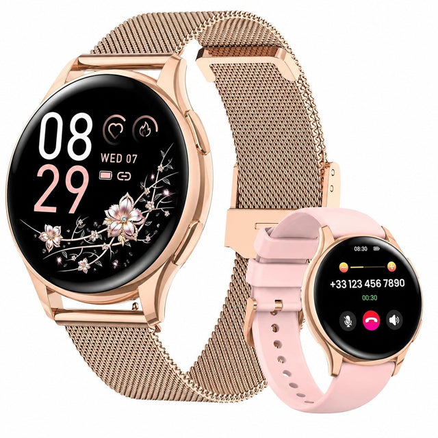 Women's Smartwatch with Bluetooth Calling, 1.27" IP68, Heart Rate & SpO2 Monitor, Rose Gold