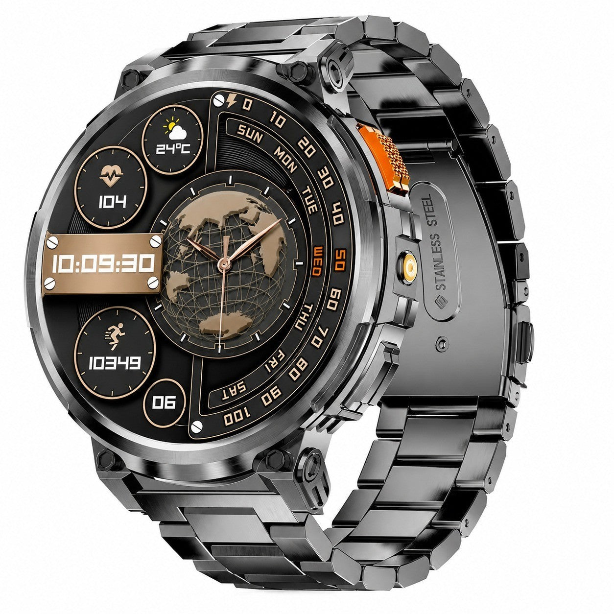 Men's Smartwatch 1.85" HD Screen, LED Light, 730mAh Battery, 120+ Sports Modes, 24/7 Health Monitoring