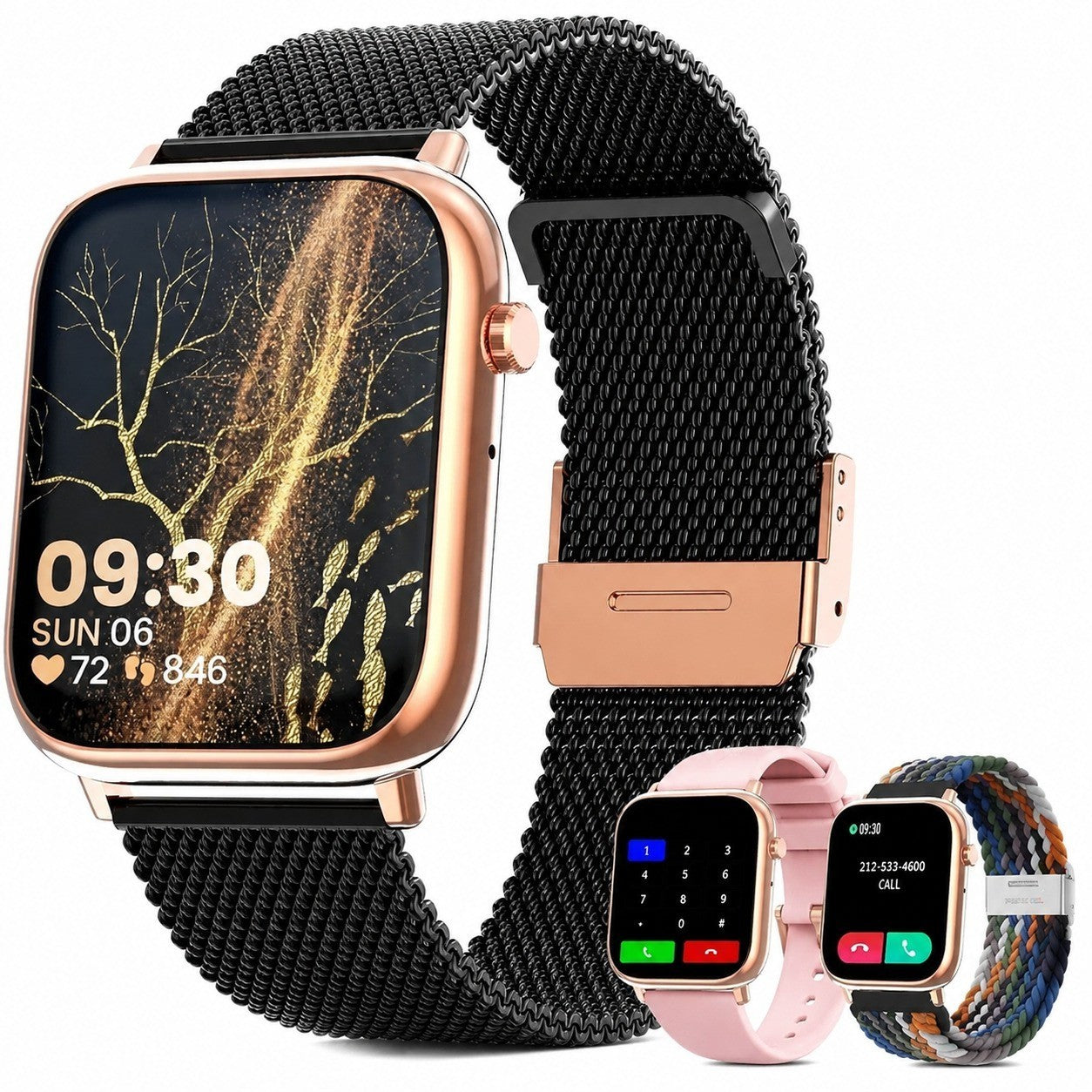 Women's Smartwatch with Bluetooth Calling, 1.83" HD Touchscreen, IP67 Waterproof, Fitness Tracker, SpO2, Menstrual Cycle