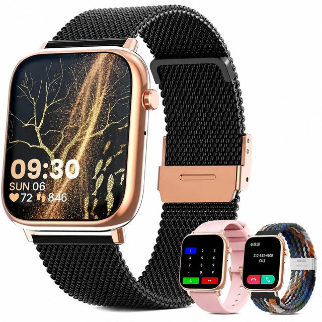 Women's Smartwatch with Bluetooth Calling, 1.83" HD Touchscreen, IP67 Waterproof, Fitness Tracker, SpO2, Menstrual Cycle
