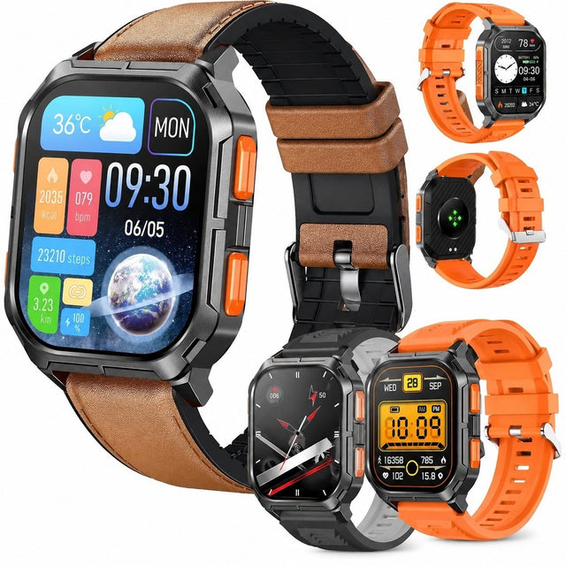 Men's Smartwatch with Bluetooth Calling, 2.01" Touchscreen, 123 Sports Modes, Heart Rate, SpO2, Music Player