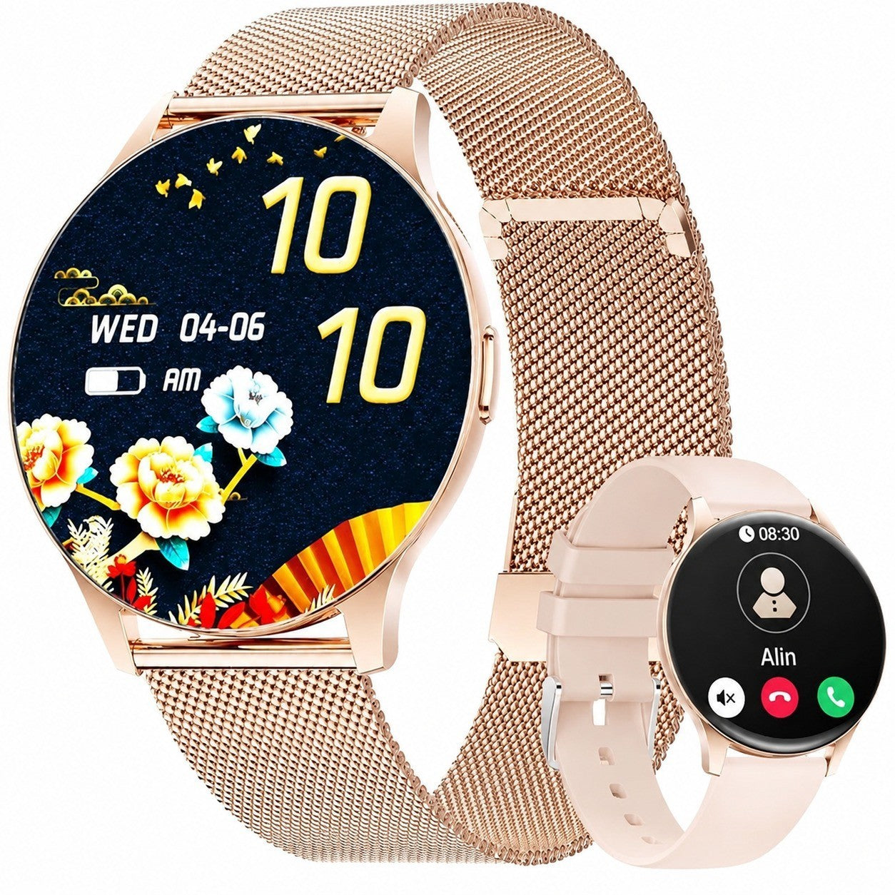 Women's Smartwatch, 1.43" AMOLED, 2 Straps, 120+ Sports, Heart Rate, IP68, iOS/Android