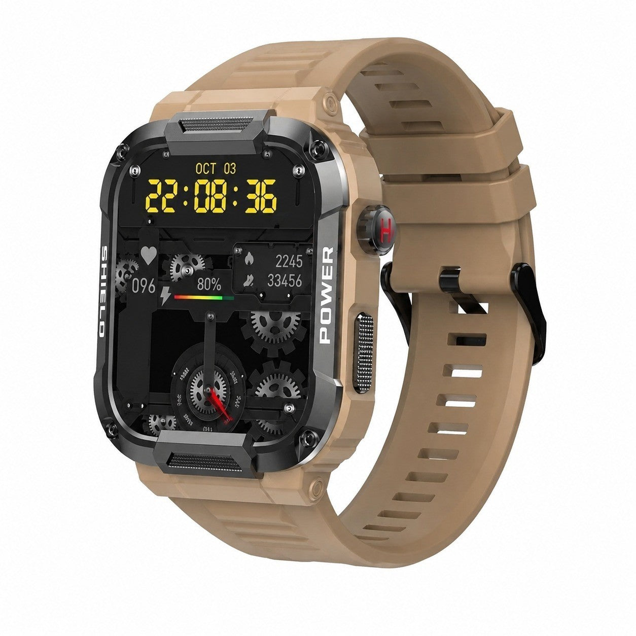 Smart Watch for Men, Fitness Tracker, Waterproof, Full Touchscreen, Bluetooth, Yellow, One Size