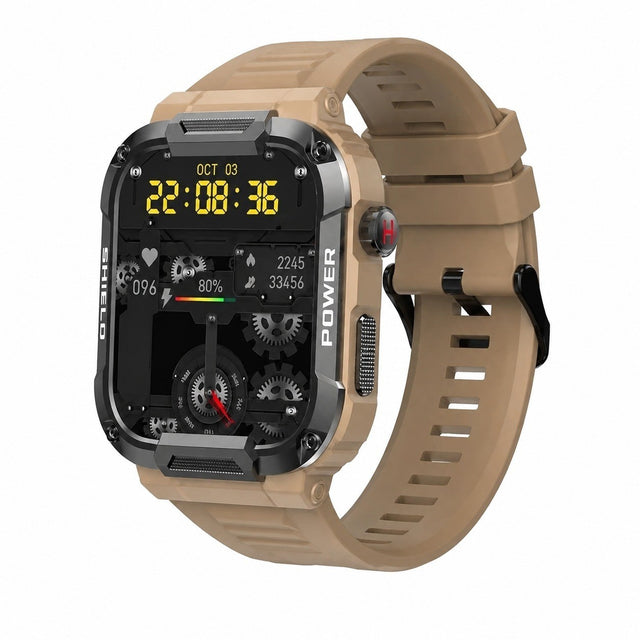 Smart Watch for Men, Fitness Tracker, Waterproof, Full Touchscreen, Bluetooth, Yellow, One Size