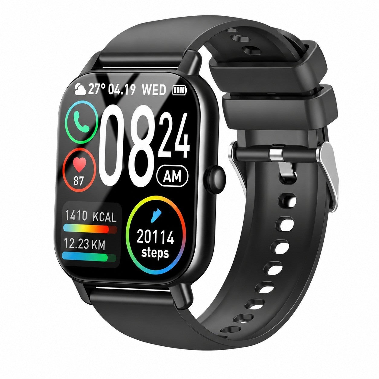 Smartwatch with Bluetooth Calling, 1.85" HD, 110+ Sports Modes, Heart Rate & Sleep Tracker