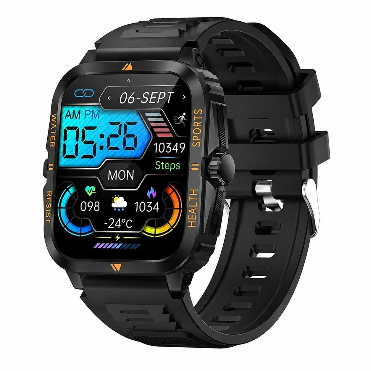 Smartwatch 1.96" with Bluetooth Calling, 3ATM Waterproof, 100+ Sports Modes, Heart Rate Monitor