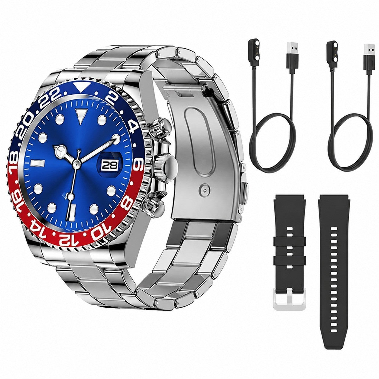 Men's Smartwatch, Fitness Tracker with Bluetooth Calling, 1.3" Steel, Heart Rate Monitor, Business Style