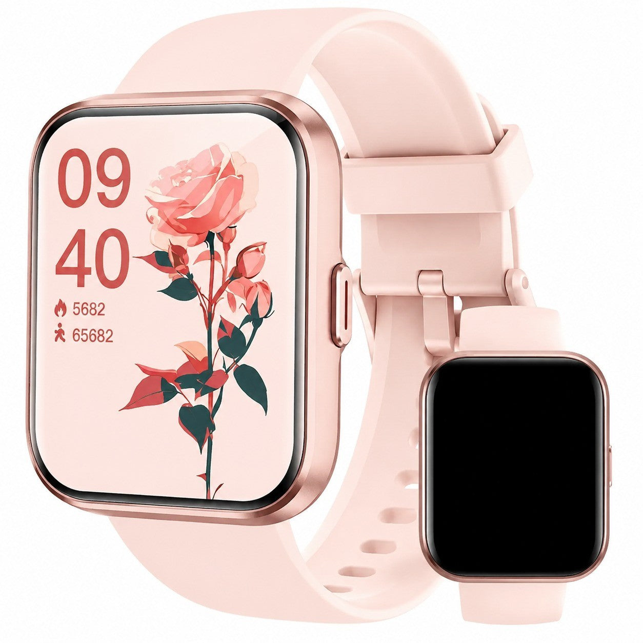 Smart Watch 1.8" Bluetooth Calling Alexa Sleep Heart Rate SpO2 IP68 100 Sports, Pink