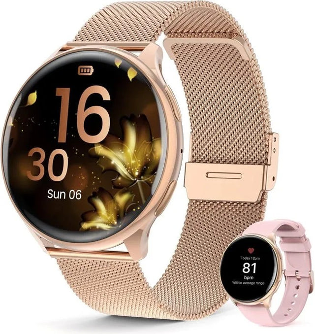 Women's Smartwatch with Bluetooth Calling, 1.39" HD Touchscreen, 120+ Sports Modes, SpO2, Heart Rate, Sleep Monitor