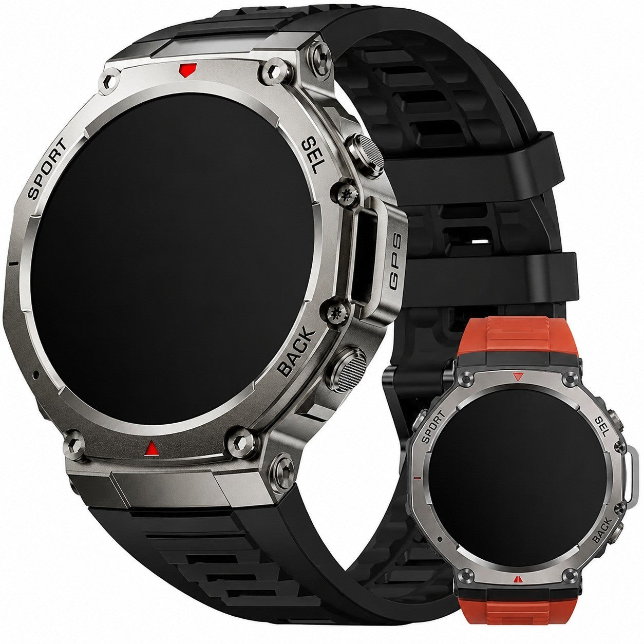 Men's Smartwatch with Bluetooth Calling, 1.43" AMOLED, Sleep/Heart Rate/GPS/Barometer/Compass