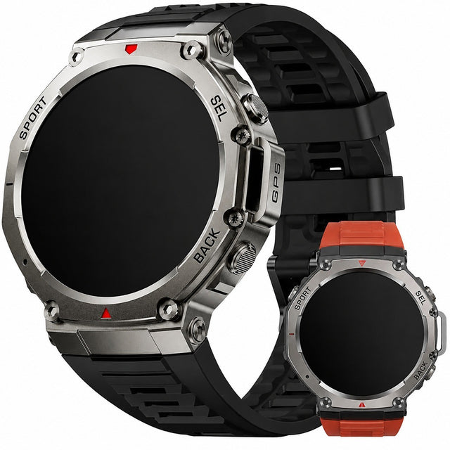Men's Smartwatch with Bluetooth Calling, 1.43" AMOLED, Sleep/Heart Rate/GPS/Barometer/Compass